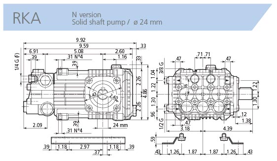 AR Pump RKA4G30N Replacement I ndutrial Pressure Washer Triplex Plunger 4 gpm 3000 psi 1750 rpm 8.702-593.0