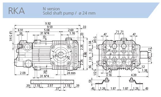 AR Pump RKA7G20HE-F17 7.1 gpm 2000 psi 1750 rpm Replacement Pressure Washer Triplex Plunger