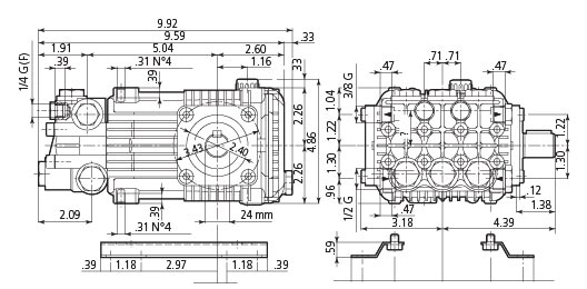 AR RKW1514N Industrial Replacement Pressure Washer Pump 3.96 gpm 2000 psi 950 rpm Triplex Plunger