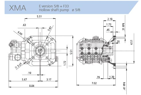AR Pump XMA25G18-F33 Industrial Replacement Pressure Washer Triplex Plunger 2.5 gpm 1800 psi 1750 rpm