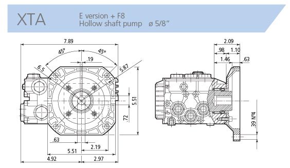  AR Pressure Washer Triplex Plunger Pump XTA1G15E-F8 1 gpm 1500 psi 1750 rpm