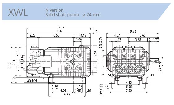 AR Pump XWLSS50.15N 13.2 gpm 2200 psi 1450 rpm Industrial Pressure Washer Stainless Steel Triplex Plunger