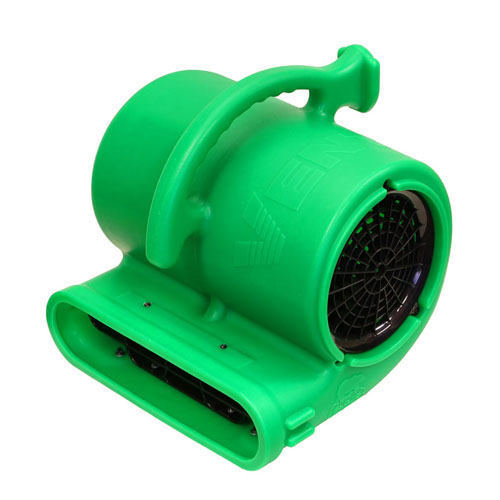 The B-Air Vent VP-33 was developed with the restoration contractor in mind – low amp, compact size and high CFM. The VP-33 is half the size of any air mover in its class.  The B-Air VP-33 delivers 2530 CFM while using only 2.9 amps. With its low amp draw and on-board GFCI outlet, the Vent VP-33 allows up to 4 units to be daisy chained to a single standard 15 amp household circuit. The Vent’s multipurpose design allows it to be used at 3 different angles (horizontally, 45° and 90°) to allow air flow in the desired direction.  The B-Air Vent housing is constructed of an extremely durable rotationally molded plastic. The powerful 1/3 HP motor in the VP-33 is completely enclosed preventing moisture from entering and damaging the motor’s internal componentry. Like all B-Air restoration equipment, the Vent VP-33 is ETL certified for safety.  Due to its lightweight and compact size, the Vent is easy to carry and occupies less space when stored. With interlocking contact points at air intake grills and exhaust ports, the Vent 