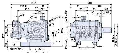 AR RCA3G25N Triplex Replacement Pressure Washer Plunger Pump 24mm Shaft 3 gmp 2500 psi 1750 rpm