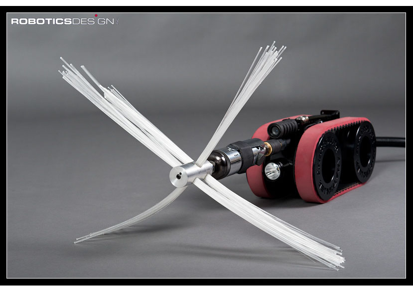 The ANATROLLER™ ARI-50 is a durable, modular, compact, resilient and reliable robot. This robot is highly specialized for air duct cleaning and inspection, and because of its compact size, it is able to clean small ducts (6x6 inches) with ease. The robot is light-weight and fast and is able to carry 4 times its weight and tow an incredible 9 times its weight. Unlike other air duct cleaning robots, it only requires one cable to be connected combining air intake, robot control and video, making it highly manoeuvrable. The robot is very easy to install and operate and includes a high quality camera with video recorder and TFT monitor. Customized designs and additional accessories are available for the robot.