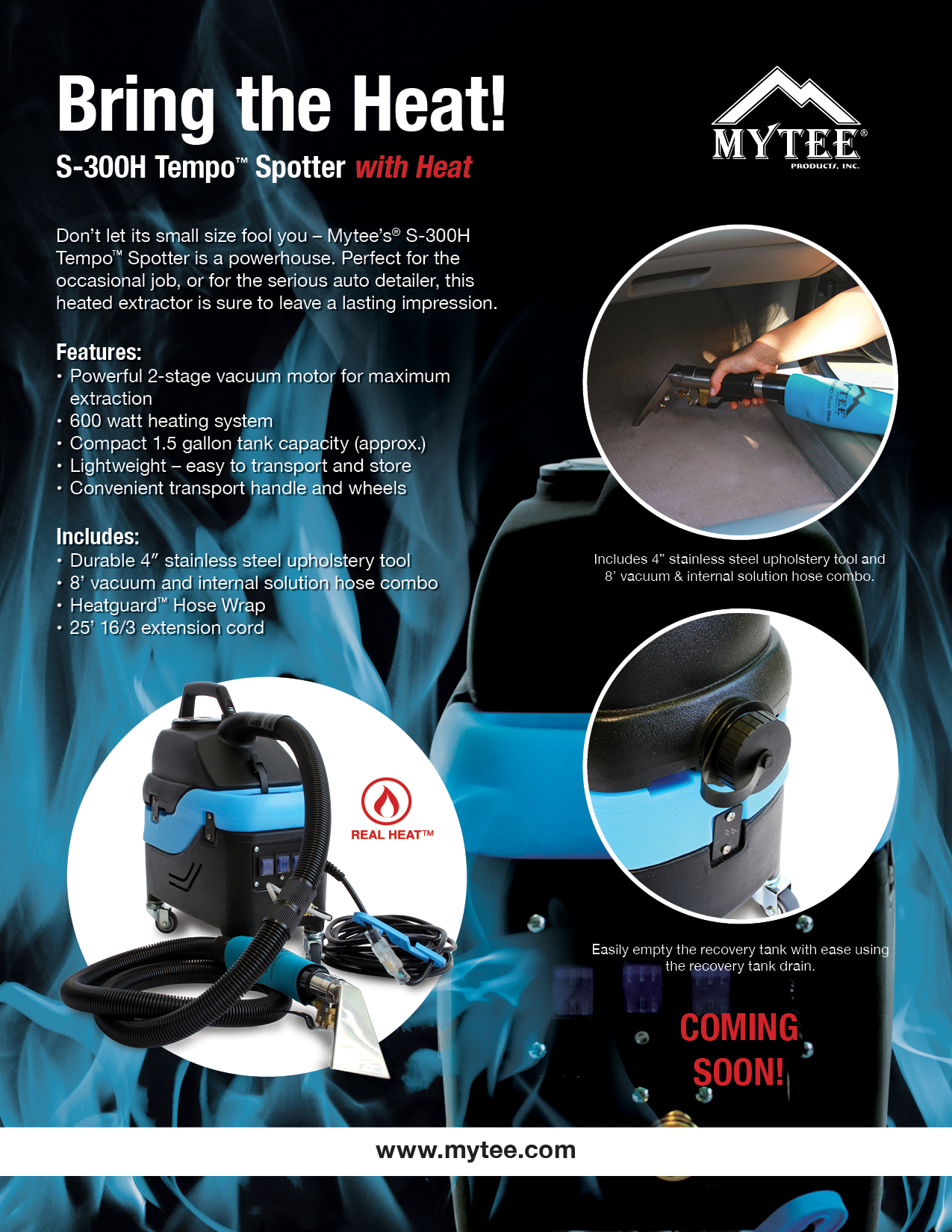 mytee S-300H heated spotter auto detail extractor machine