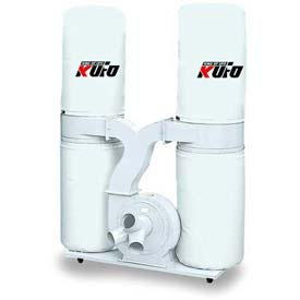KUFO SECO DUST COLLECTORS Dust Collector with 3HP Motor Kufo Seco dust collectors are designed for use in industrial production lines. Dust collectors ensure equipment runs continuously and reliably without interruptions during operating hours. Totally enclosed fan cooled motor is ideal for dirty, dusty and even outdoor applications. Made using heavy, one-piece 15 gauge steel housing with industrial-grade rustproof paint finish. Single-phase 220V motor. Includes 25-micron filter bags. Collector with 3 HP Motor provides up to 2,750 CFM using a 13" diameter impeller. Offers 10.4 Cubic Foot bag capacity. Bag measures 19-1/2" diameter x 31" D.