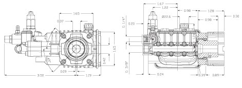 Ar RSV4G40D-F40 Replacement Triplex Pressure Washer Pump Direct Drive 4 gpm 4000 psi 3400 rpm 