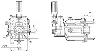 AR Pump SJV3G27D-EZ Pressure Washer 3 GPM 2700 PSI 3/4 Shaft Replacement