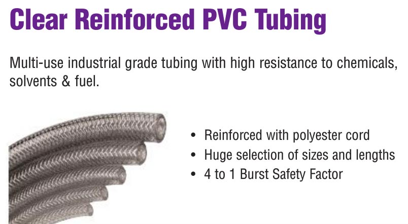 clear reinforced pvc tubing rolls