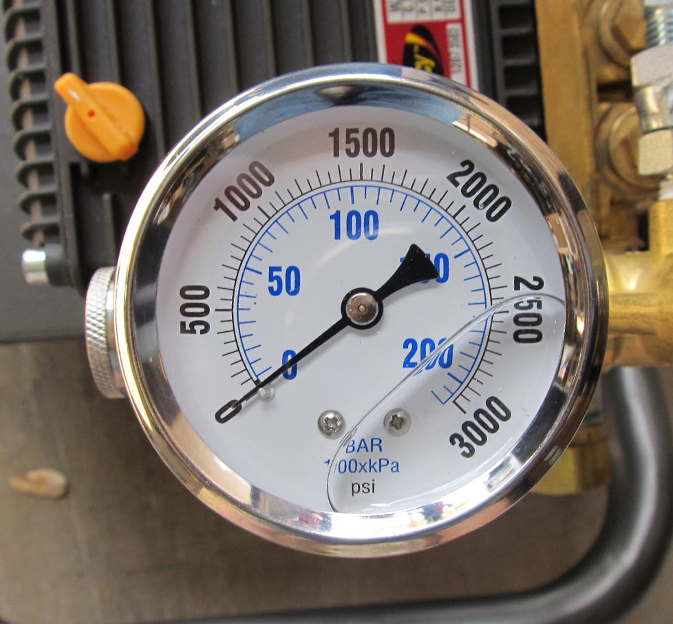 3000 psi back mount stainless pressure gauge