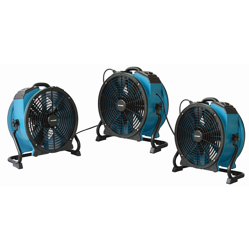 Stackable restoration axial xpower air mover fan