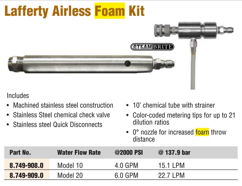 lafferty airless floam cannon for pressure washing