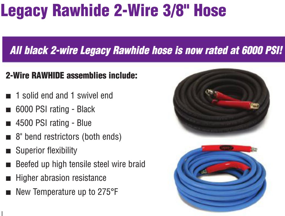 Legacy 6000 psi 2 wire pressure washing hose