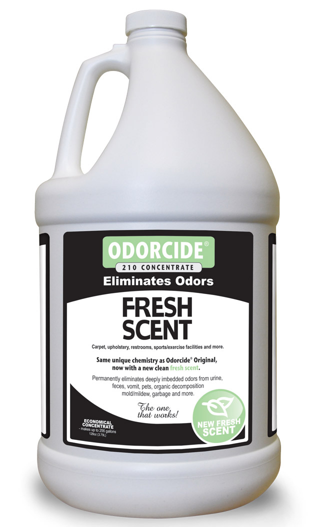 Thornell Corp 210FS-G Odorcide Fresh Scent Concentrate Gallon Odorcide works by permanently neutralizing malodors and replacing them with a mild, pleasant scent through a counteraction, absorption and bonding process that reactivates after initial application to continue combating malodors