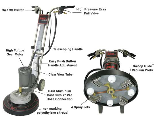 Rotovac 360lx rotary power wand for carpet cleaning machines