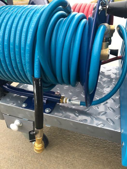 tile and carpet cleaning hose reels. 