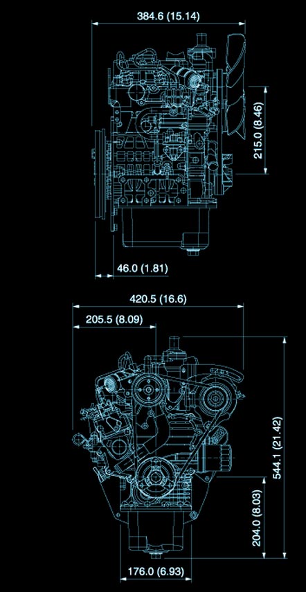 kubota engine size
