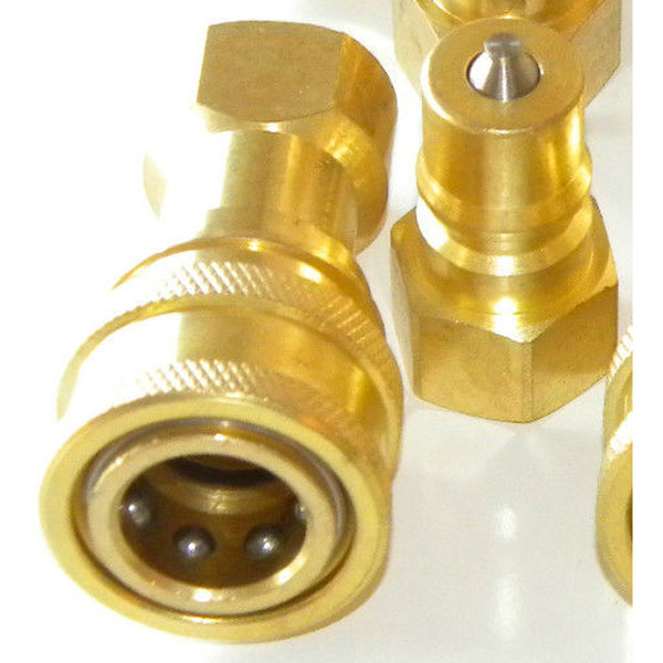 20181224, Portable 1/4 Inch ONE Coupler Set, Brass Import QD, Carpet Cleaning Quick Disconnect, Stainess Poppet