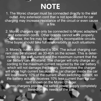 Morec ev charger warning