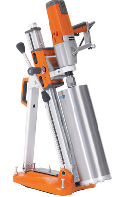 husqvarna concrete angle drill stand with drill and bit