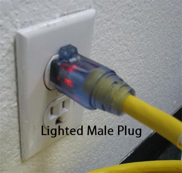 extension cord with lighted end