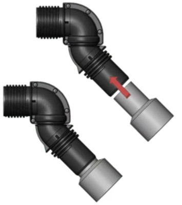 standard 1.5 inch vacuum hose cuff with flash swivel hose cuff