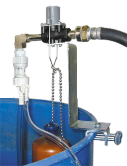 portable float fill valve and chemical injection for carpet cleaning portables