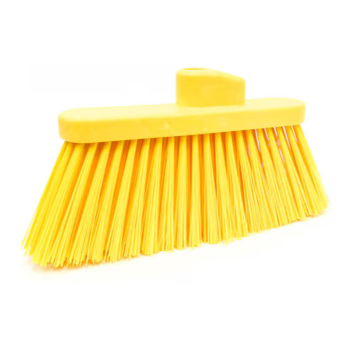 Malish 055940, PBT Angle Broom Yellow Head, Janitorial Cleaning Brushes, No Handle, 6 Pack, GTIN 6-15129-55940-3