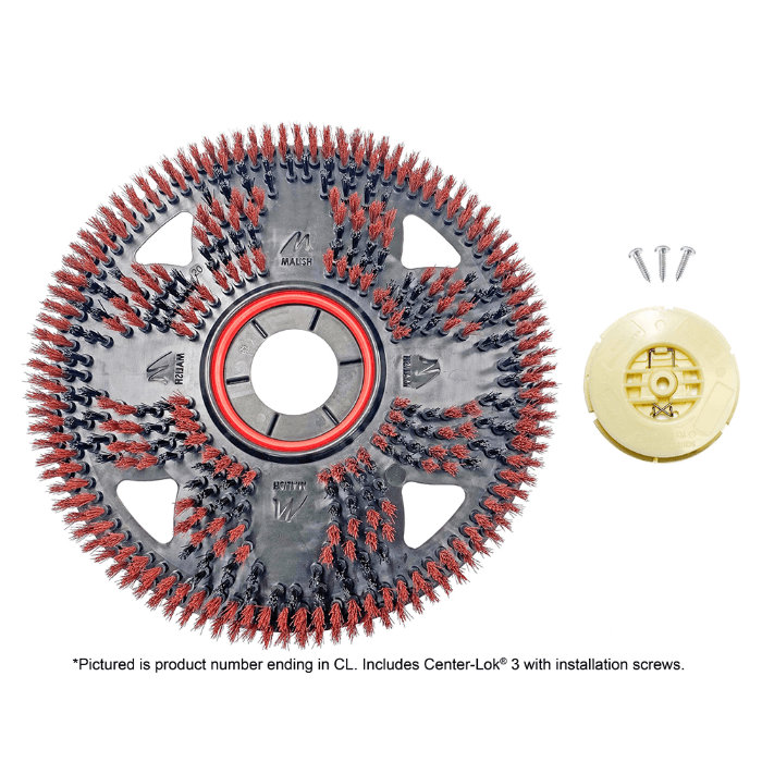 Malish 583414CL, Red Flex Scrub 14inch, CenterLok 3, Bristled Floor Pads, 18/100, Orbital Floor Machine, GTIN 6-15129-58424-1