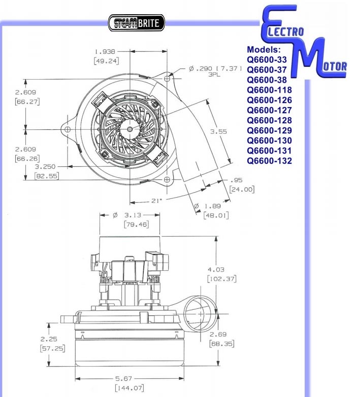 mytee electro motor drawing for carpet cleaning machines
