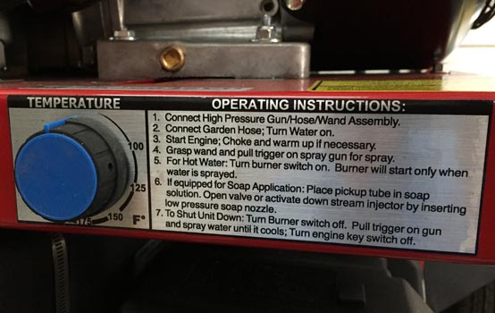 pressure washer use instructions