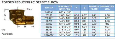 reducing brass elbow