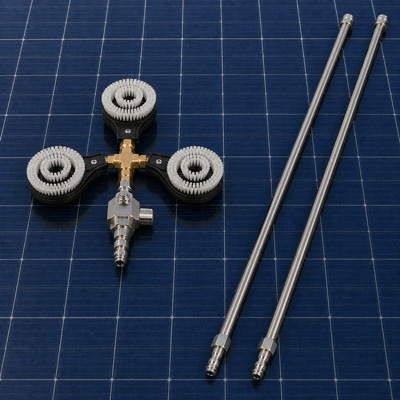 solar panel spinning brush set
