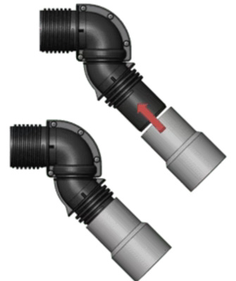 flash swivel hose cuff with 2 inch standard vacuum hose cuff