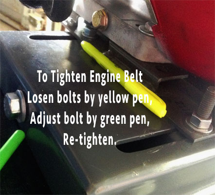 truckmount engine belt adjustment