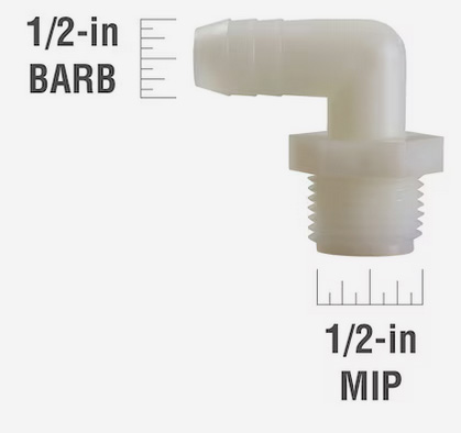 white nylon plastic barbed elbow fitting