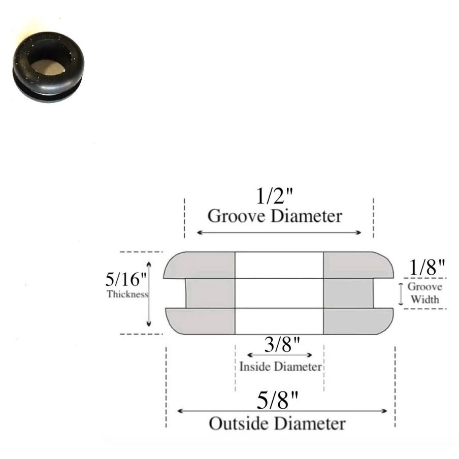 Rubber Grommet Inner Diameter 5/16 in. Outer Diameter 5/8 in.