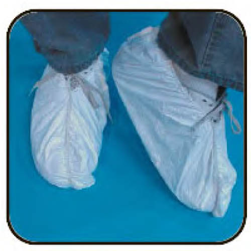 Clean Storm Elastic Band Economical Woven Disposable Shoe Covers 600 Booties 300 Pair 6 Plastic