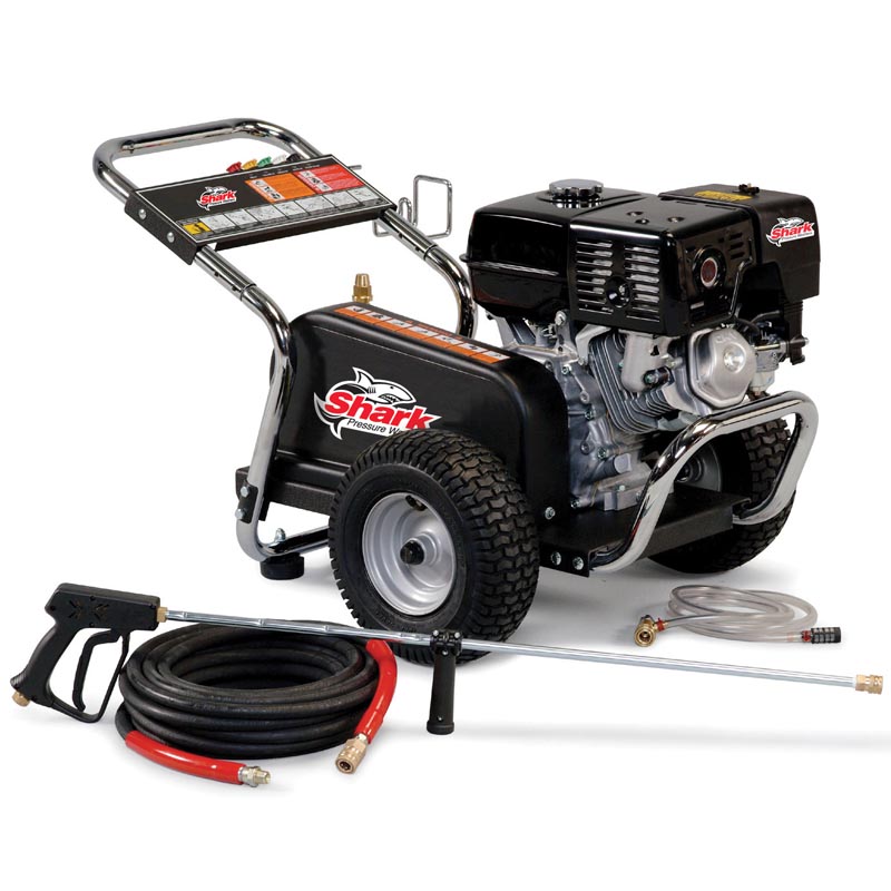 1.107-144.0 Shark: Belt Drive, Cold Water, Gas Powered, Pressure Washer-3.0GPM-3000PSI-9HP-BG-303037