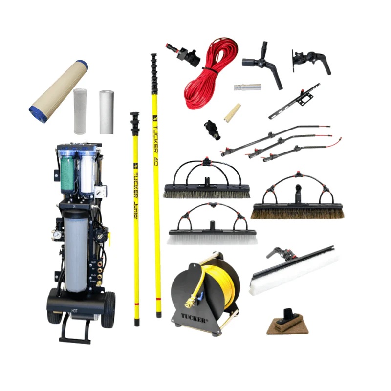 RHG T-ULTIMATE-C-40 Tucker ULTIMATE Commercial Kit 40' w/ Max Output, Hose Reel, ECO-40 and Junior Water Fed Poles, and Assorted Brushes/Accessories