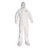 Kimberly Clark KCC44333 KleenGuard A40 Elastic-Cuff, Ankle, Hood and Boot Coveralls, Large, White, 25/Carton