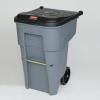 Rubbermaid 65 GAL Rollout Container Gray trashcan RCP9W21GRA
